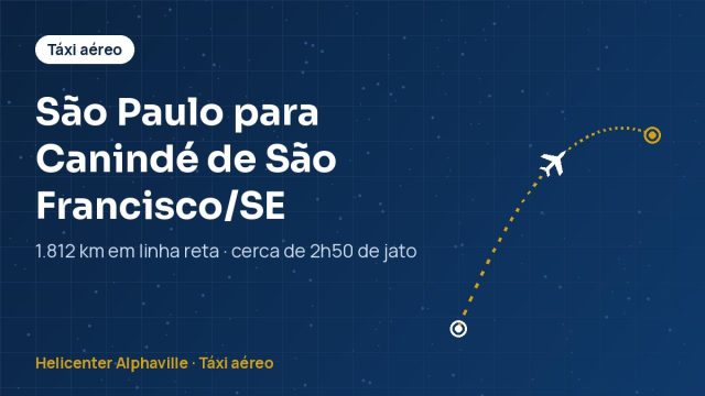 Rota de táxi aéreo de São Paulo para Canindé de São Francisco (SE)