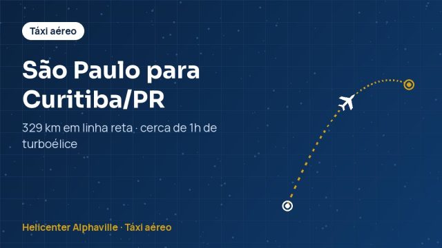 Rota de táxi aéreo de São Paulo para Curitiba (PR)