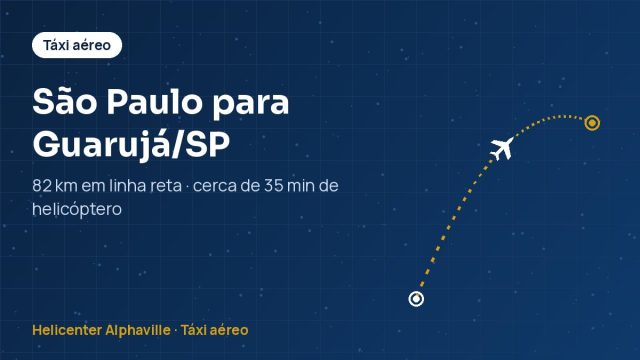 Rota de táxi aéreo de São Paulo para Guarujá (SP)