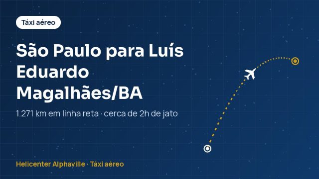 Rota de táxi aéreo de São Paulo para Luís Eduardo Magalhães (BA)