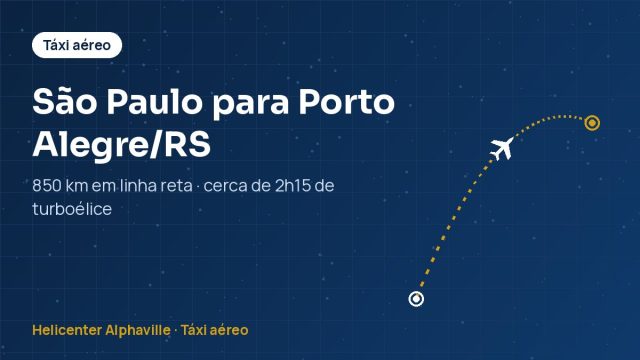 Rota de táxi aéreo de São Paulo para Porto Alegre (RS)