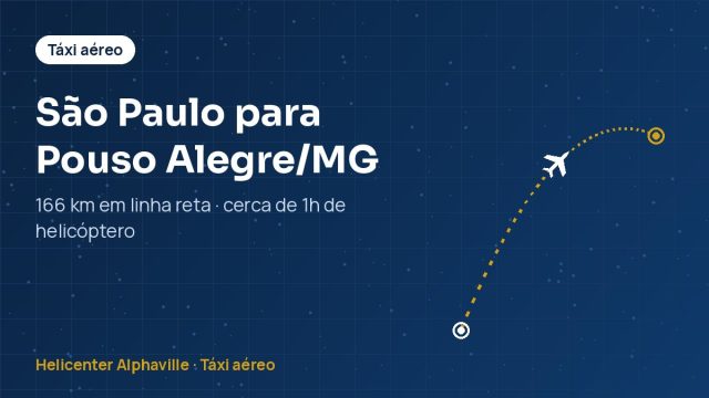Rota de táxi aéreo de São Paulo para Pouso Alegre (MG)