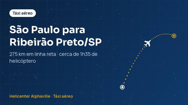 Rota de táxi aéreo de São Paulo para Ribeirão Preto (SP)