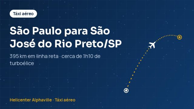 Rota de táxi aéreo de São Paulo para São José do Rio Preto (SP)