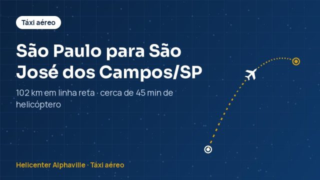 Rota de táxi aéreo de São Paulo para São José dos Campos (SP)